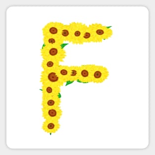 Sunflowers Initial Letter F (White Background) Magnet